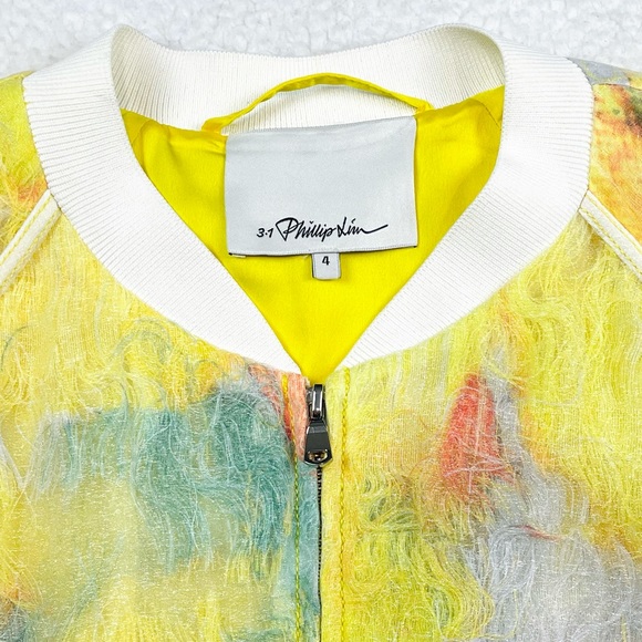3.1 PHILLIP LIM • Transparent Frame Bomber Jacket in Yellow Multi - Picture 13 of 16